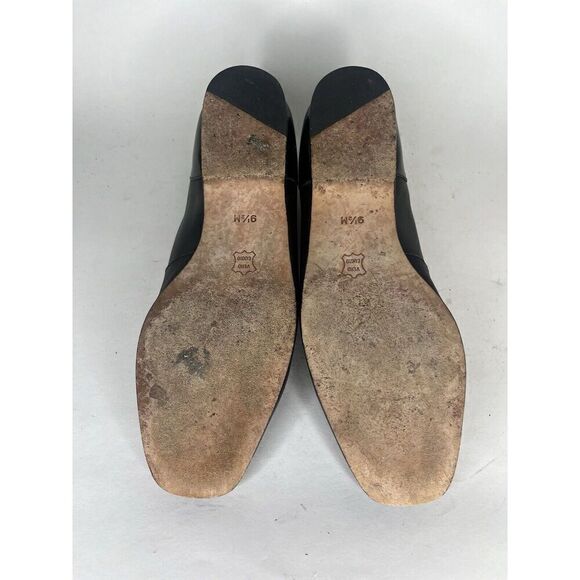 enzo angiolini shoes Women Size 9.5M Black Leather Flats - Picture 11 of 12